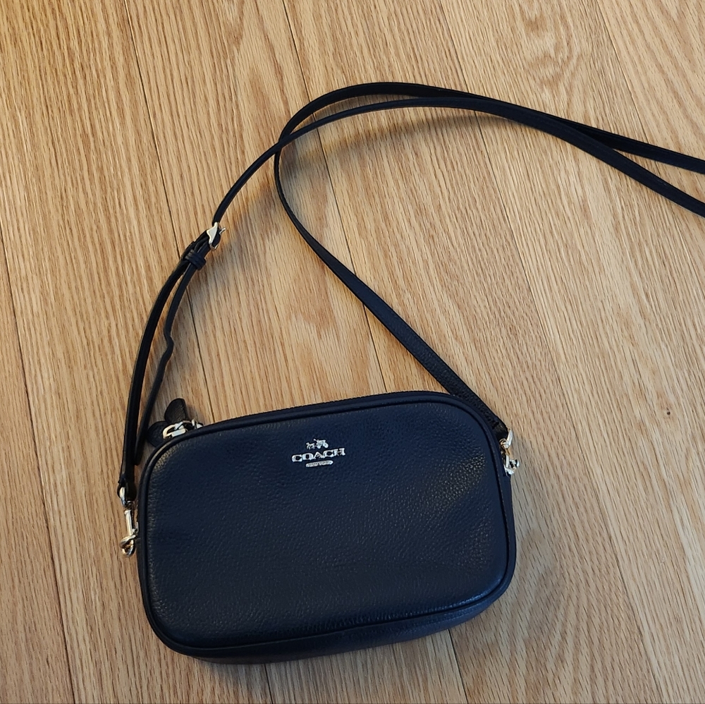 Vintage Navy Coach Leather Crossbody Bag